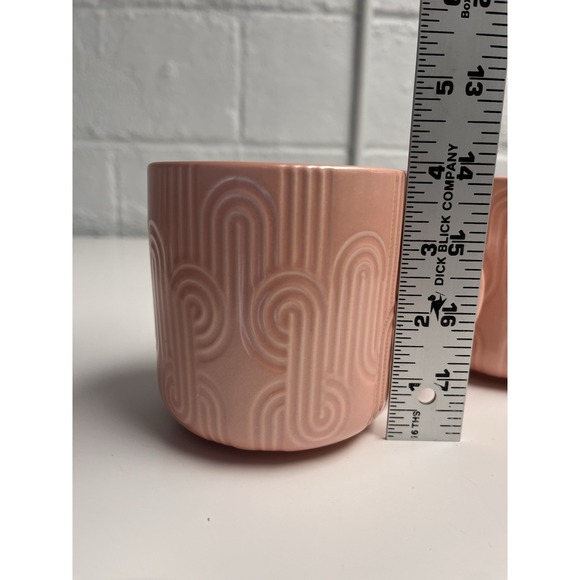 NEW Starbucks 2024 Embossed Curved Pastel Pink Pearlescent 14oz Mug SET OF 2 - Picture 8 of 11